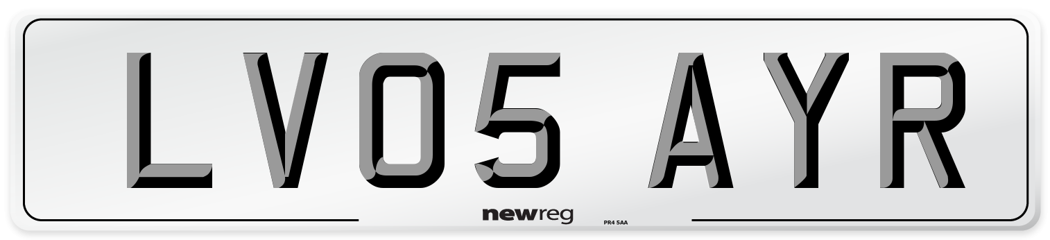 LV05 AYR Number Plate from New Reg